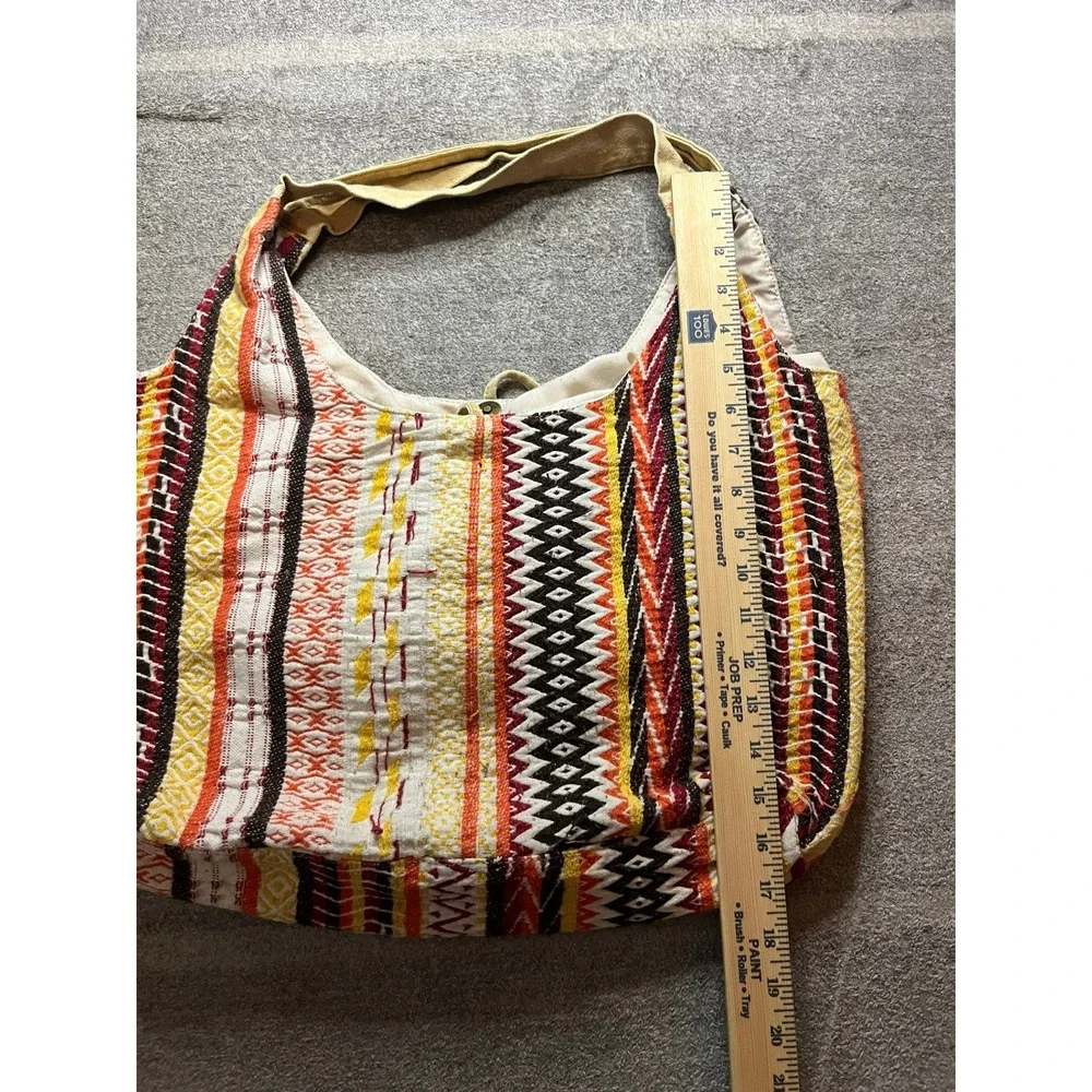 Woven Boho Hobo Bag Hippie Geometric Striped Shoulder Bag Aztec Tribal Print